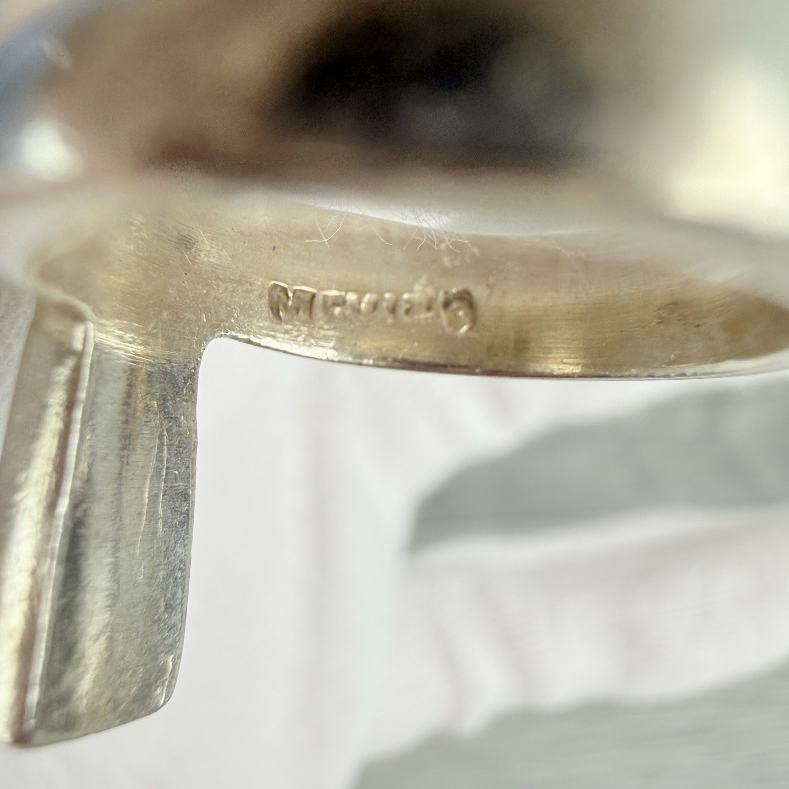 Vintage Sterling Silver Mexico Modernist Nile Cross Ankh Key of Life Ring 5.5