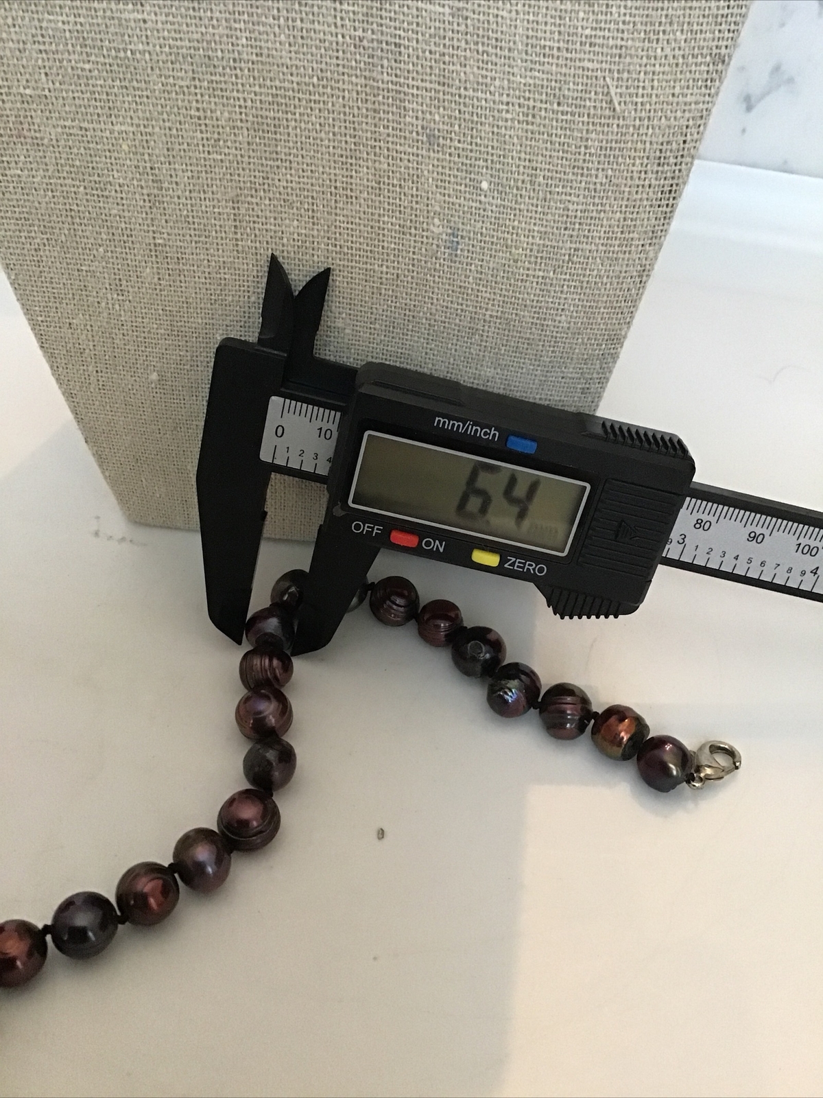 17″ Strand Copper Purplish Cultured Pearls Clasp Necklace 6.4-7.2MM 40 Pearls