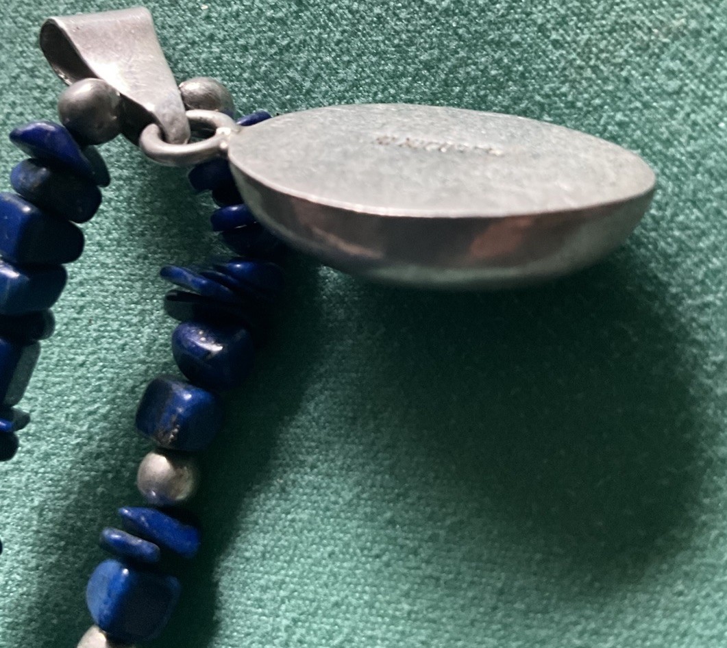 STERLING SILVER LAPIS NECKLACE LAPIS PENDANT & CHAIN 16” PLUS GIFT