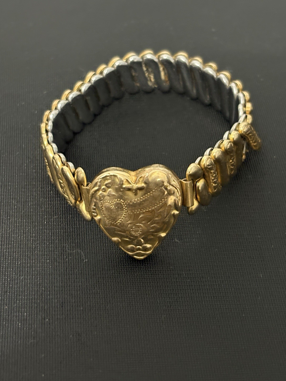 Vintage American Queen Sweetheart Bracelet Etched Gold Filled NEED REPAIR