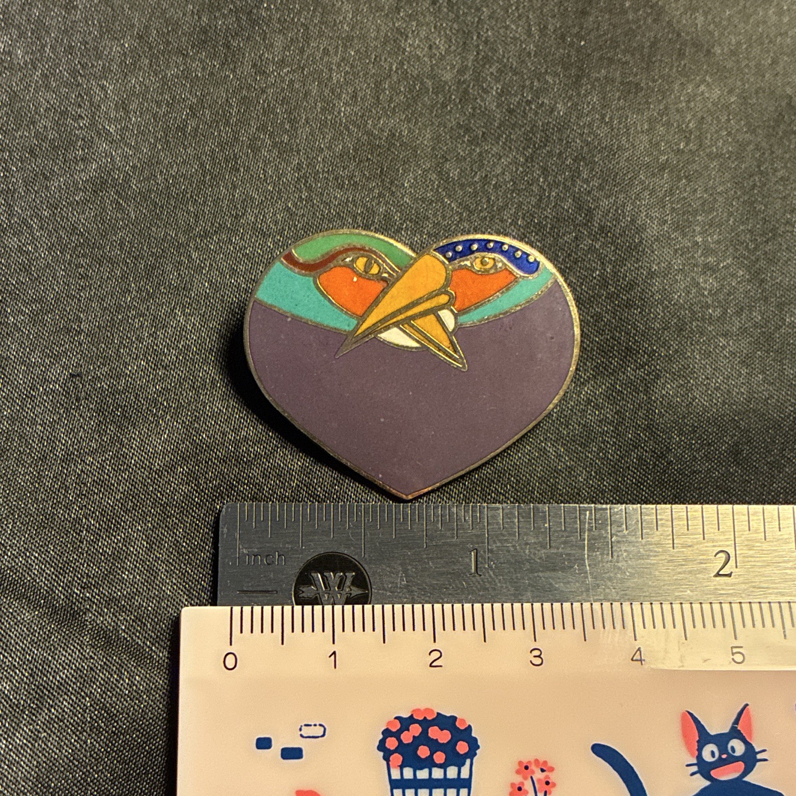 Laurel Burch Bird Pin Enamel Purple