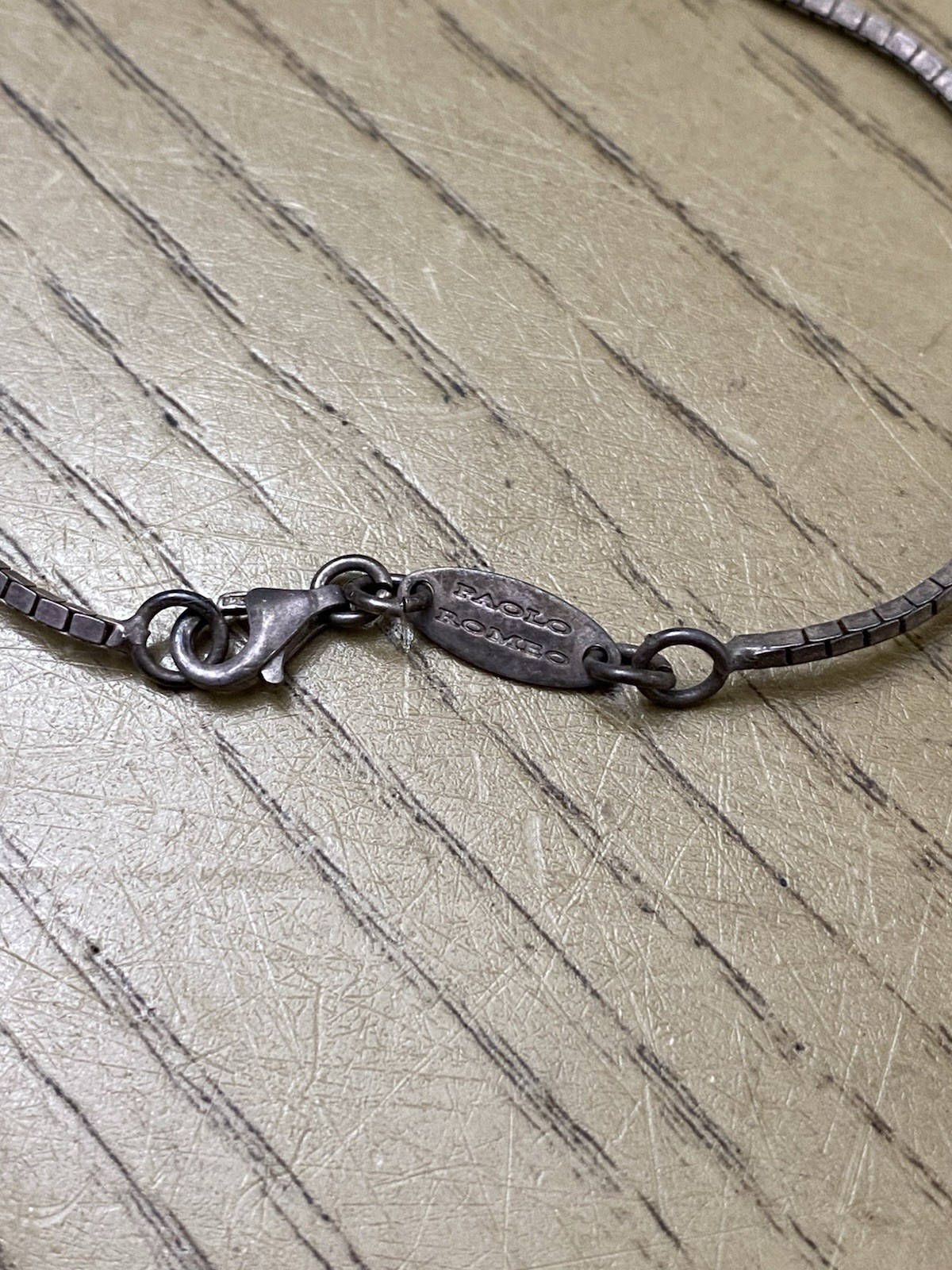 Designer Signed Paolo Romero 925 Italy Sterling Silver Link Chain Necklace 18”