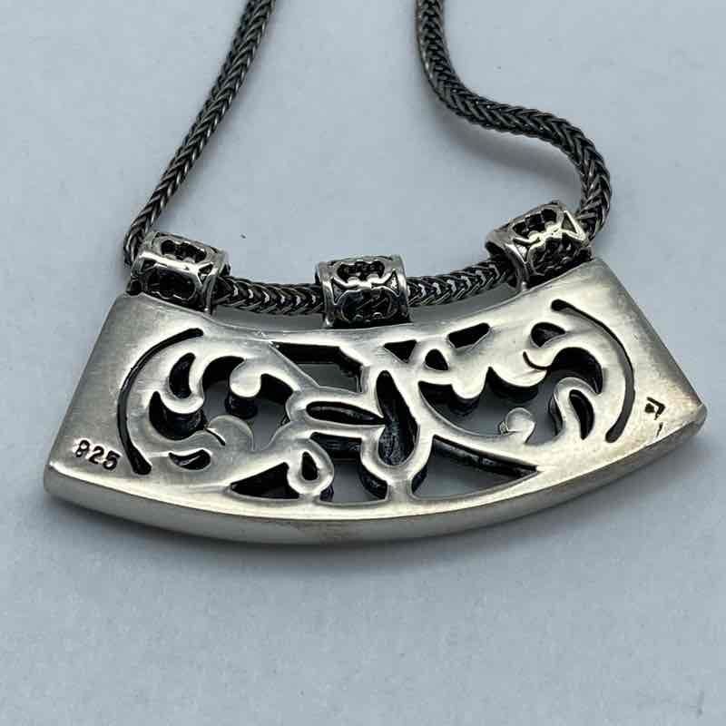 Sterling Silver 925 RL Filigree Scrollwork Pendant Necklace 18 inch 14.3g