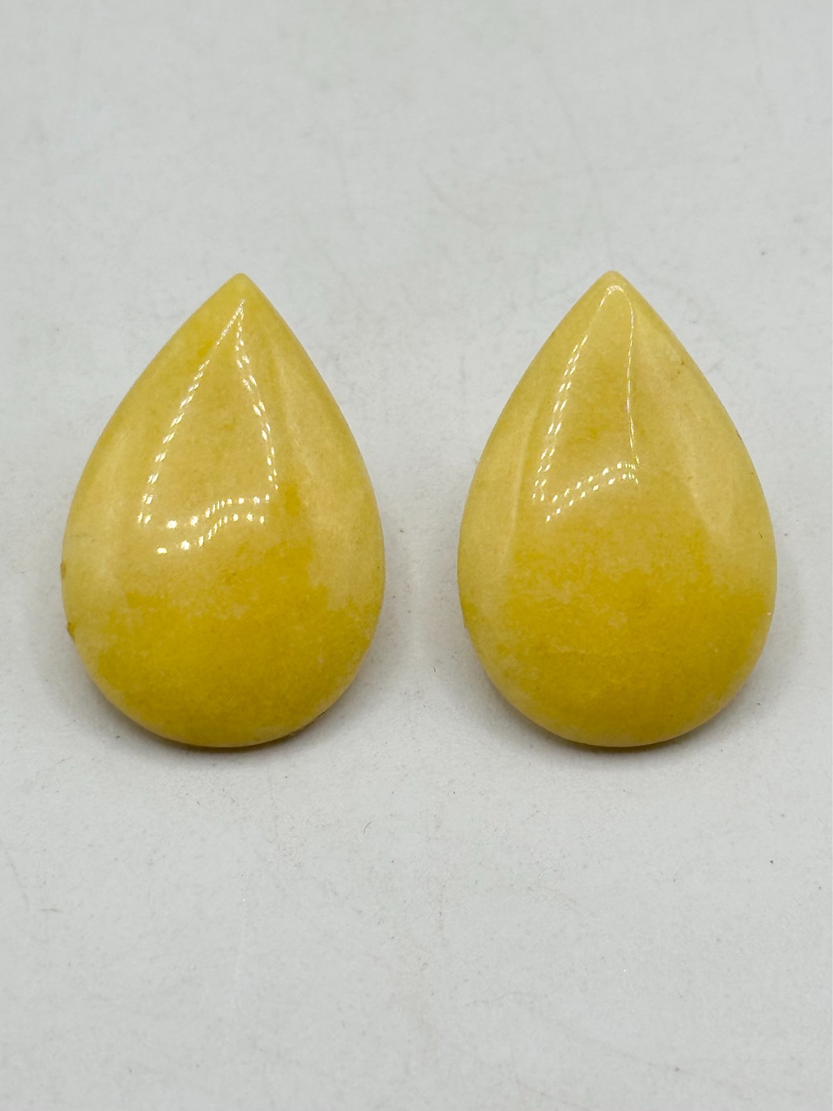 Vintage yellow stone teardrop earrings