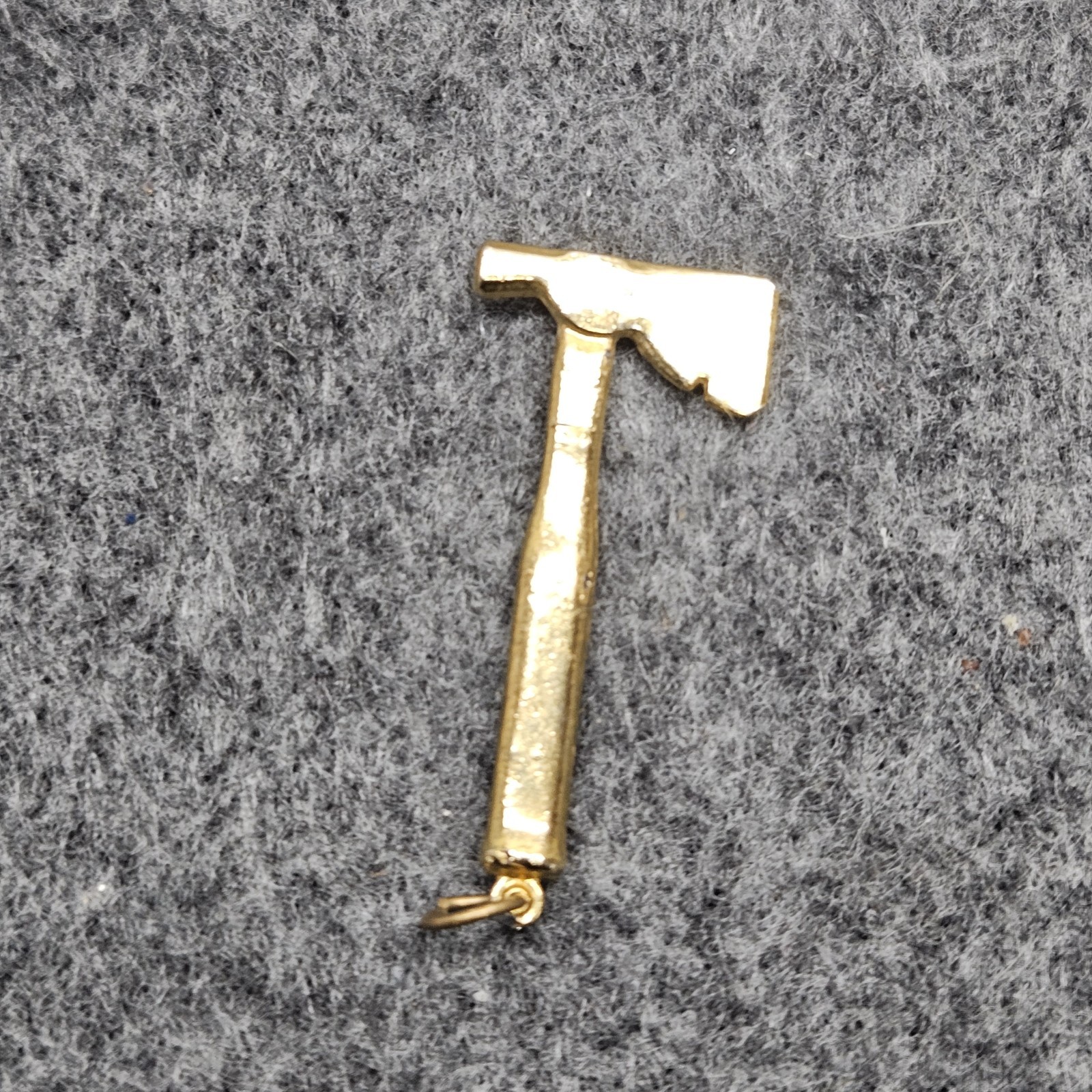 Vintage 1960s INTERCAST Miniature Metal Axe Charm Gold Tone