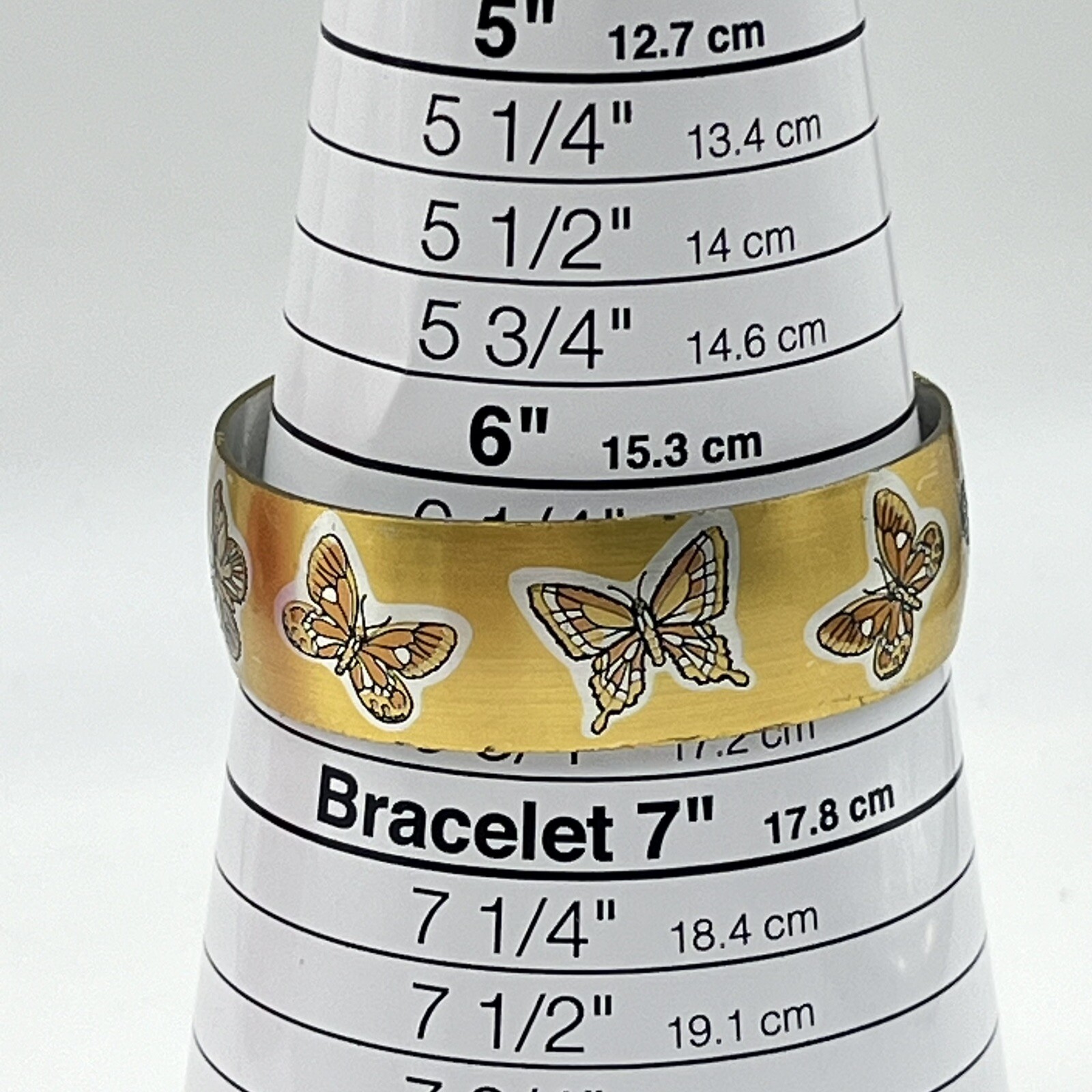 Reed Barton Damascene Butterfly Cuff Bracelet Gold Tone Etched Metal Signed