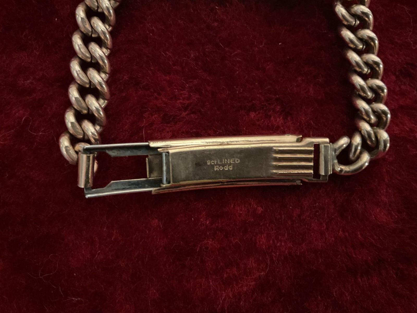 Vintage G&E Rodd 9ct lined gold Identity bracelet from Sidney, Australia
