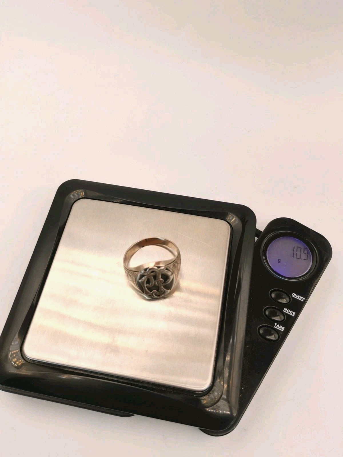 ANTIQUE VICTORIAN 10K Yellow Gold Oval Signet Ring Monogram Size 10