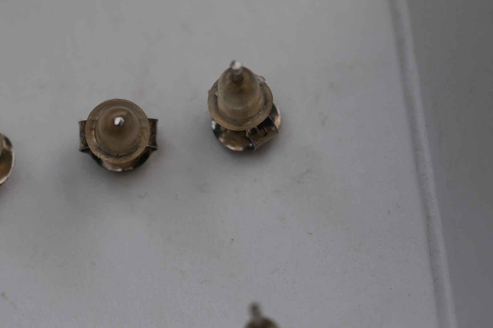 3 Pairs Pearl Stud Earrings Sterling Silver