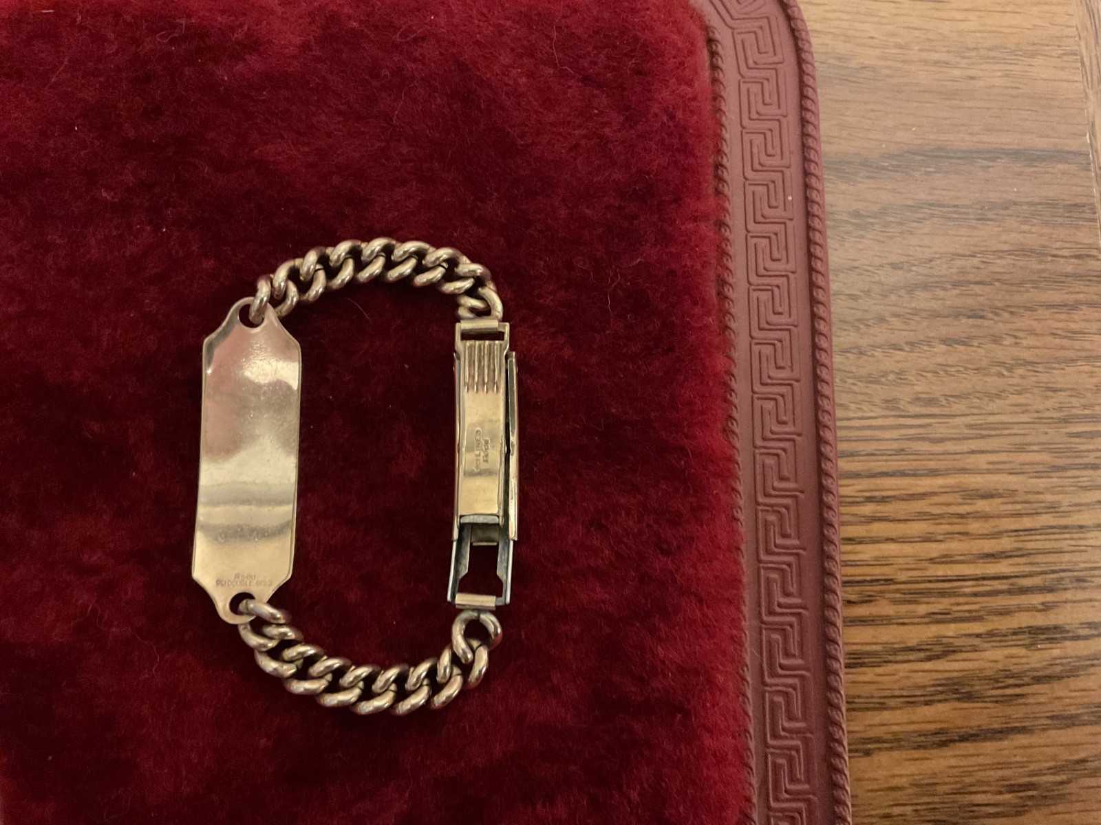 Vintage G&E Rodd 9ct lined gold Identity bracelet from Sidney, Australia