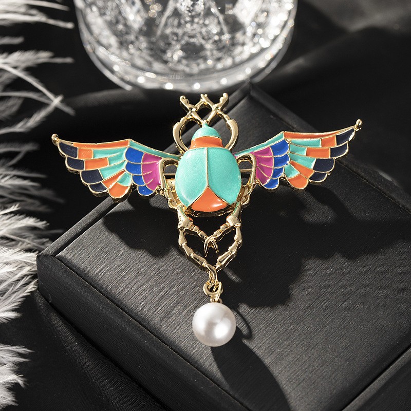 Elegant Colored Enamel Beetle Brooch Pin Corsage Luxury Jewelry Holiday Gift
