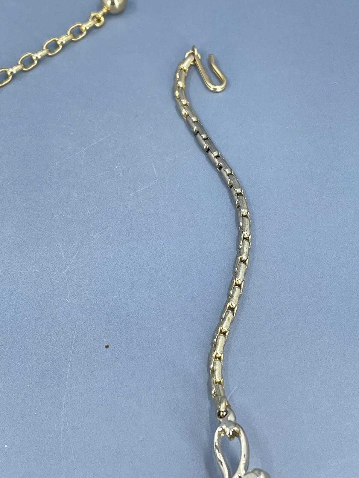 Kramer Flower Necklace Choker multi colored Rhinestones gold tone 15″