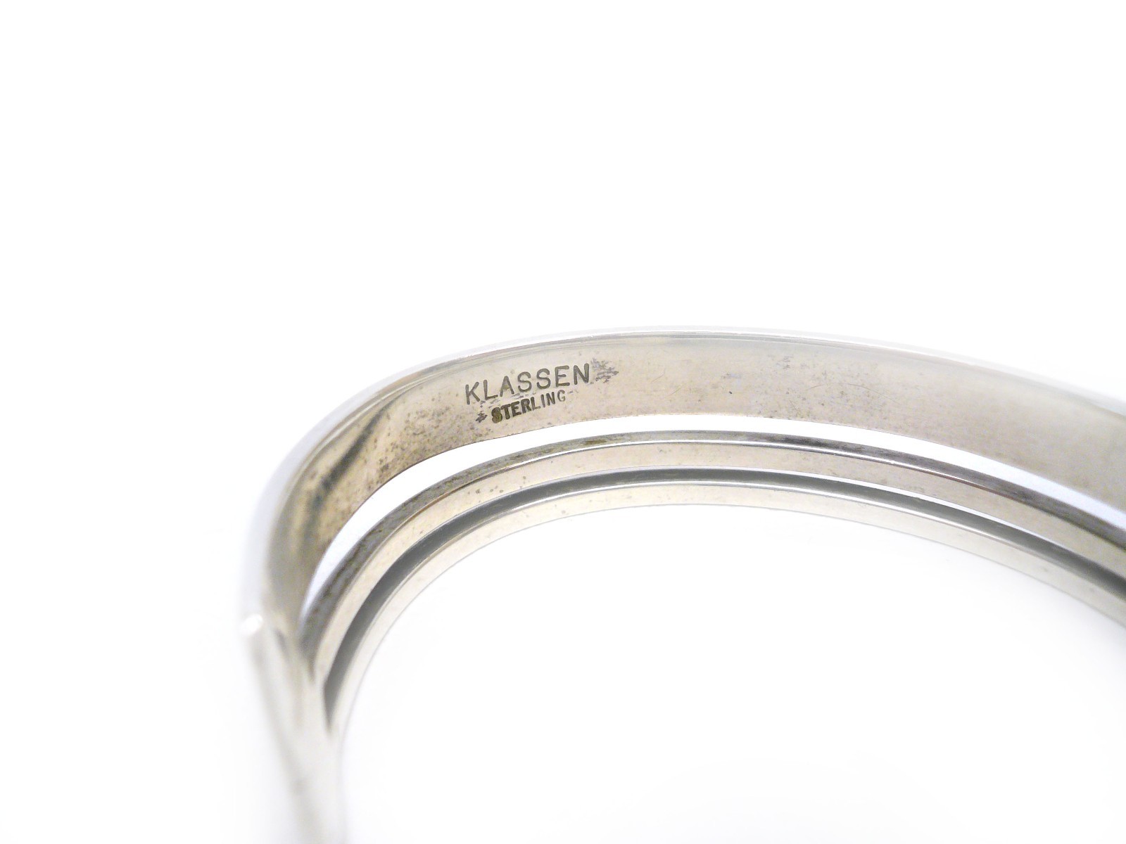 Designer Signed Klassen Contemporary Modernist Sterling Silver Cuff Bracelet