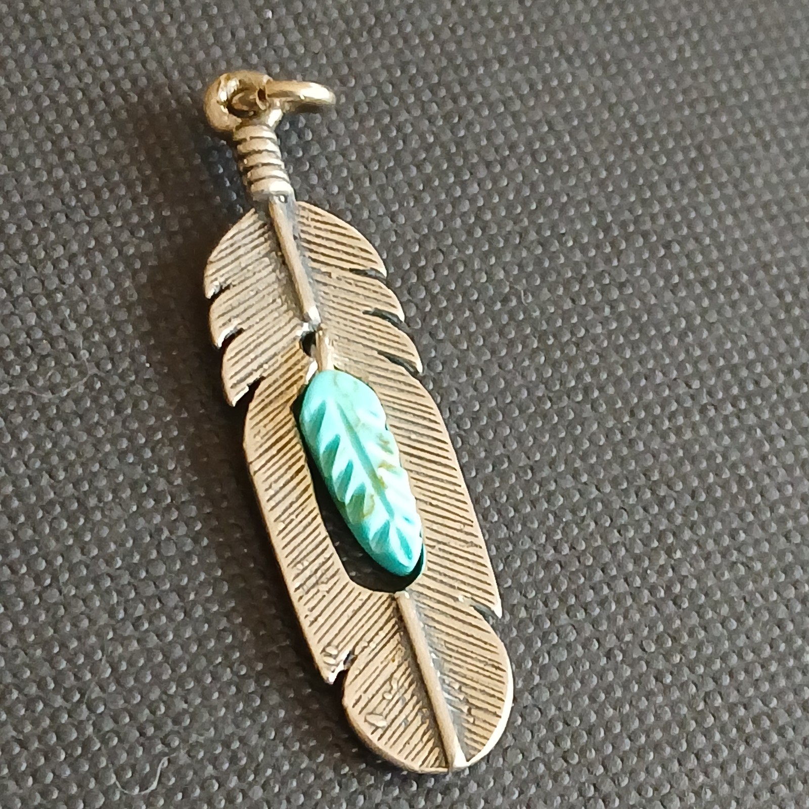 Sundancer Jewelry Co Turquoise Silver Feather Pendant SJC