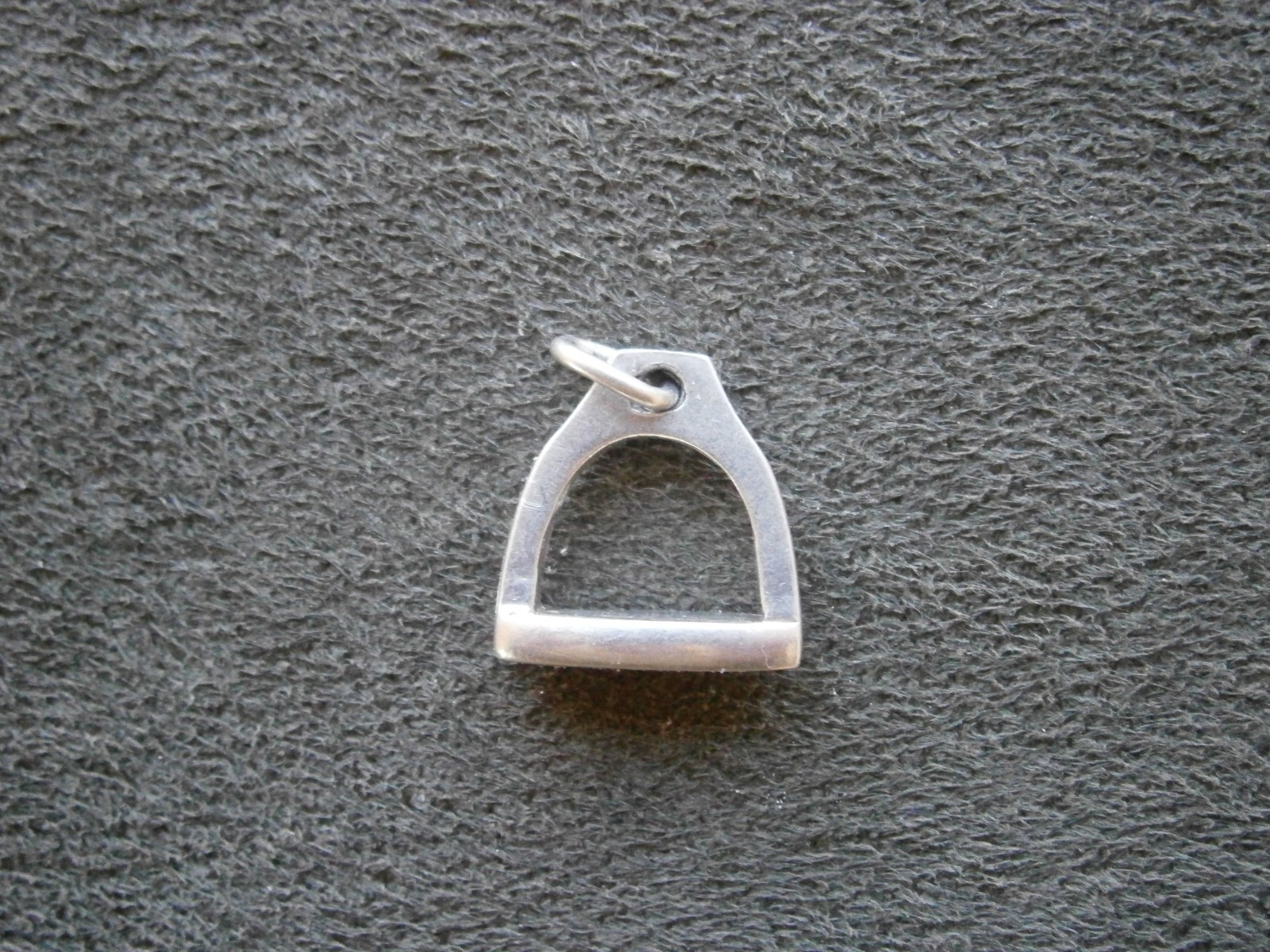Stirrup Iron Horse Riding Vintage Sterling Silver Bracelet Charm Pendant 1.5g