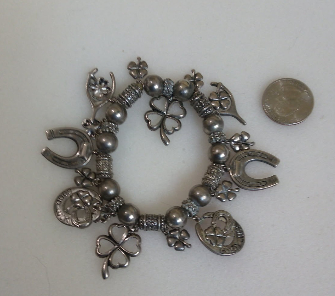 Vintage Good Luck Charm Stretch Bracelet B70
