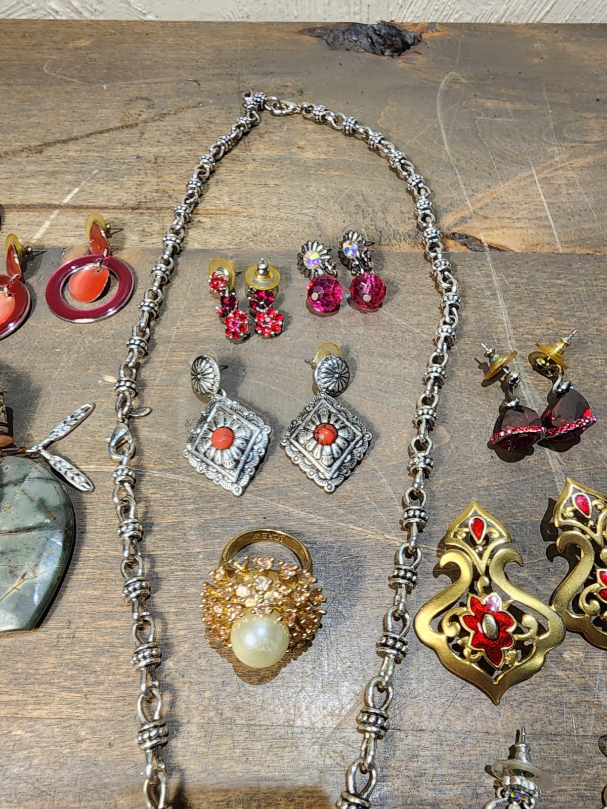 Rhinestone Bear Rainbows Owl 26 Pc Earrings, Necklaces Costume Jewelry Lot