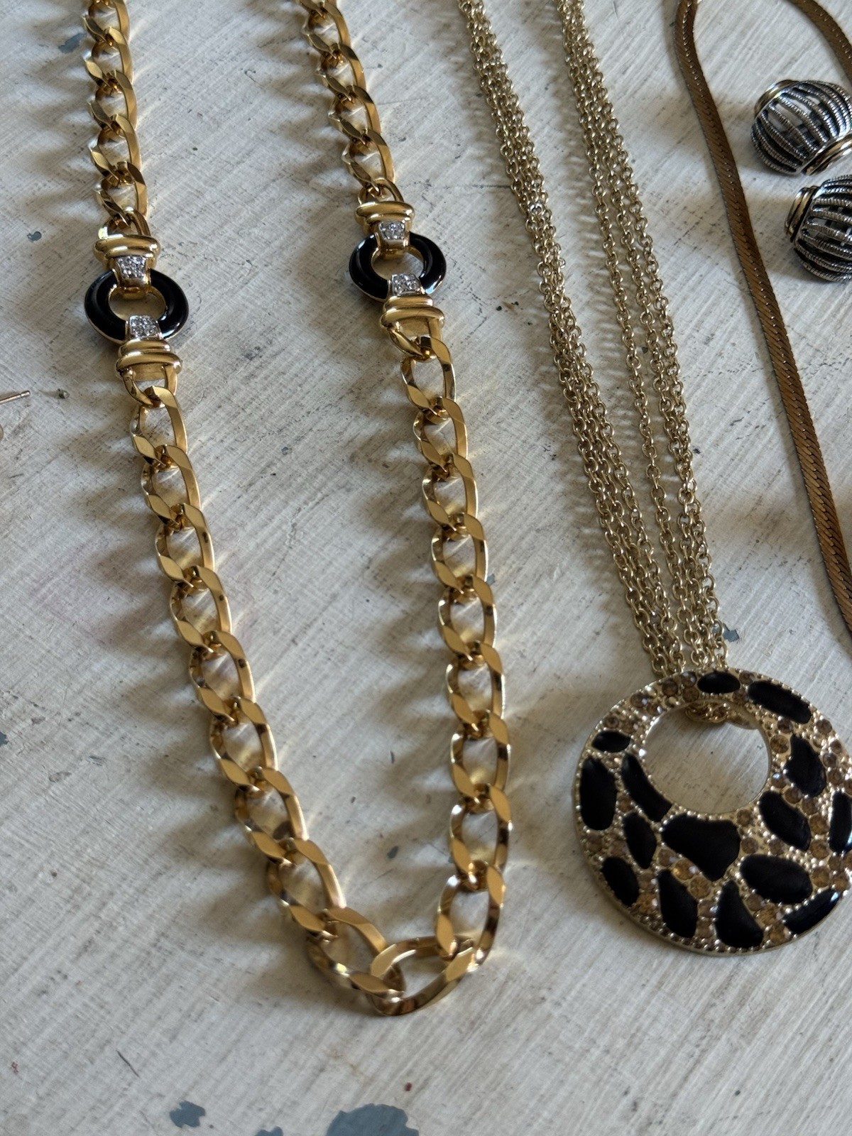 Vintage To Now Gold Tone Wearable Costume Jewelry Lot 9 Pieces