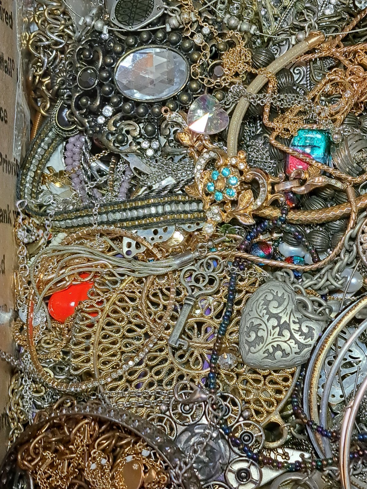 8 Pounds 4 Oz Old Jewelry Lot VTG To Now Junk, Wearable, Craft-Tangles Huge