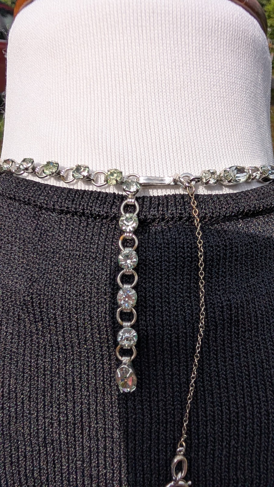 Fabulous vintage CHRISTIAN DIOR by KRAMER rhinestone adjust. statement necklace