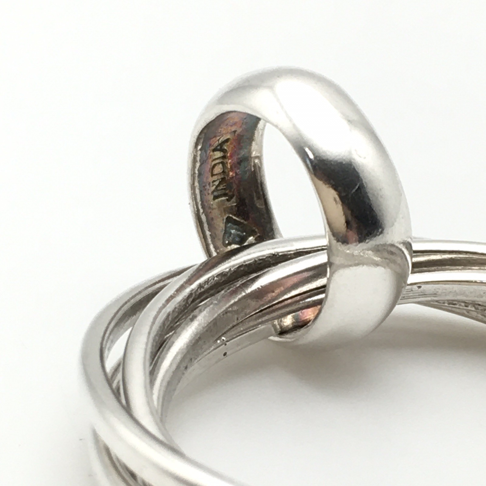 Sterling Silver SILPADA Intertwined 5 Ring Pendant Marked 925 India 10g #76