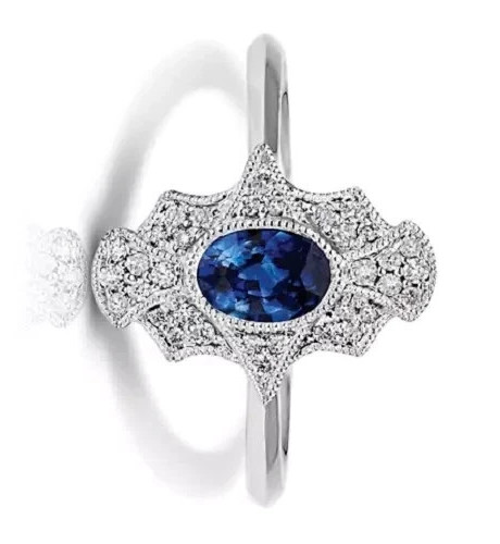 2Ct Art Deco Style Lab Created Diamond Engagement Wedding 14K White Gold FN Ring