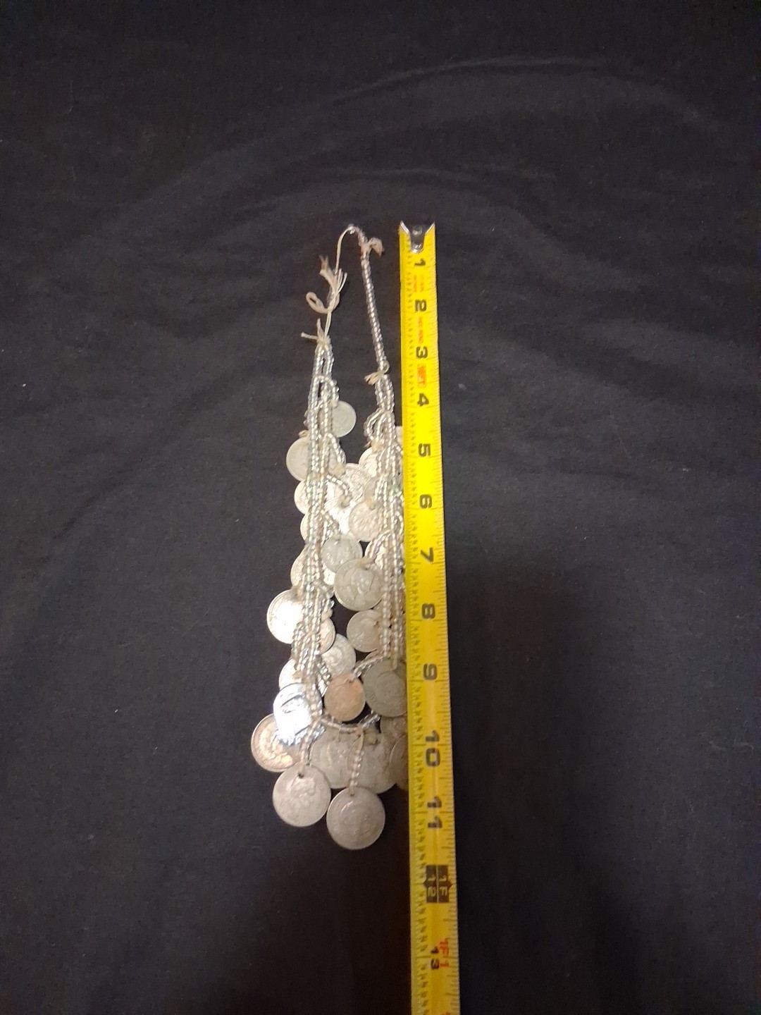 Coins From Around The World Necklace 1930s-60s Clear Beads String Custom Made