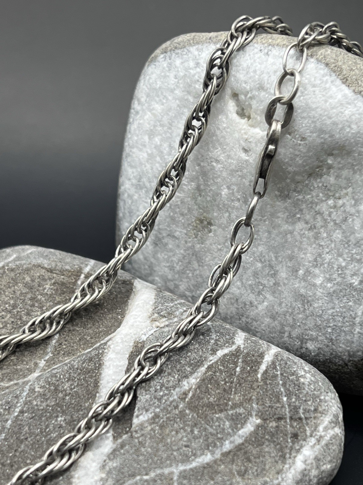 Vintage USSR 925 Silver Rolo Chain Size 21 In Weight 12 g.