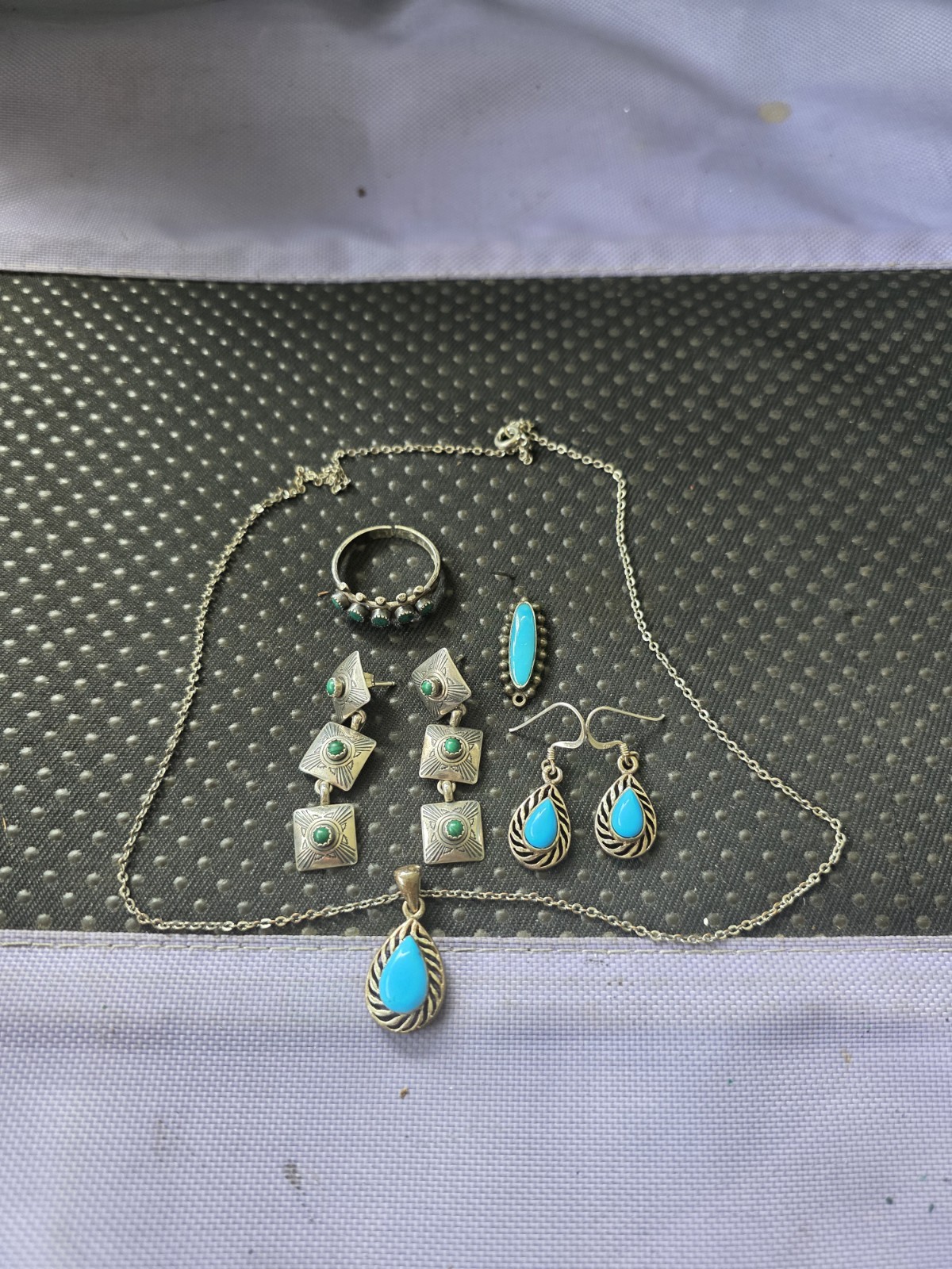 Vintage Sterling Silver Native American Style Jewelry Lot 4 Scrap Or Wear D3