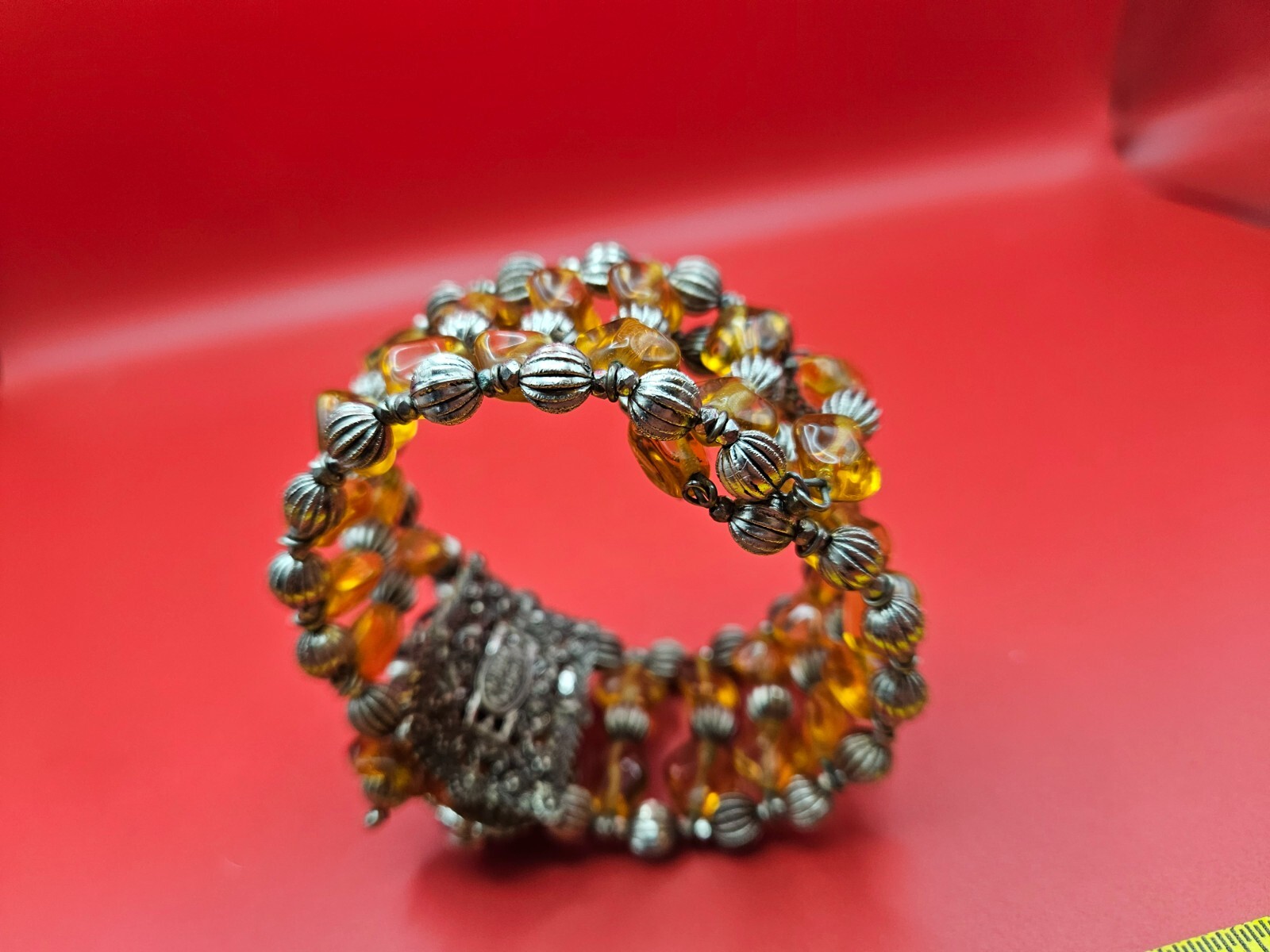 MIRIAM HASKELL Signed Multi Strand Quartz Crystal WRAP Beaded Vintage BRACELET