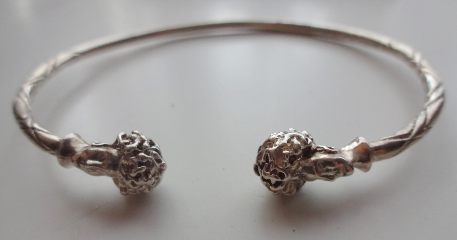 Vtg African Blackamoor Sterling Tribal Bypass Cuff Bracelet Jamaica Signed W.I.