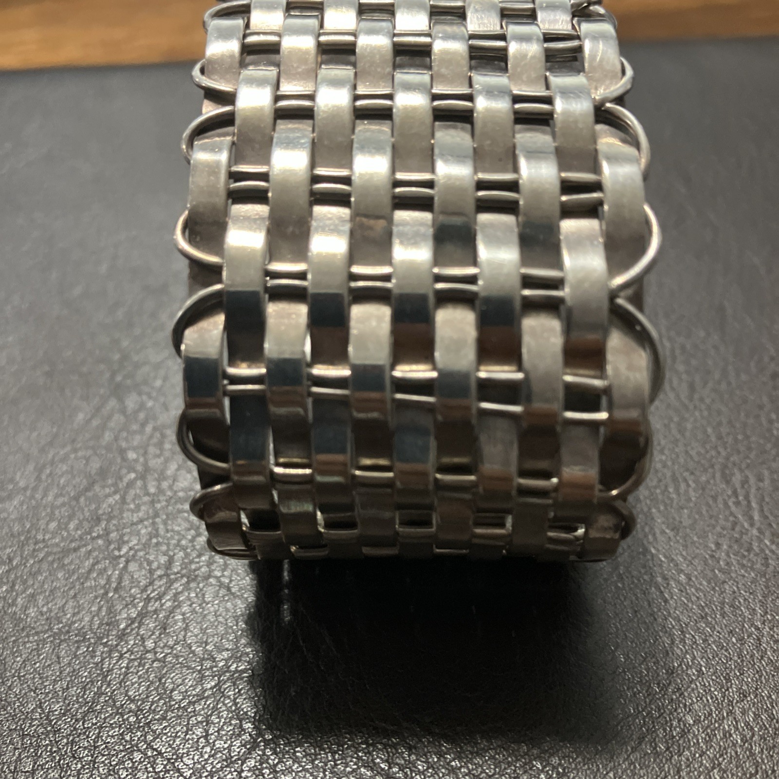 Sterling Silver 925 Cuff Woven 54.4 Grams Adult Unisex Adjustable