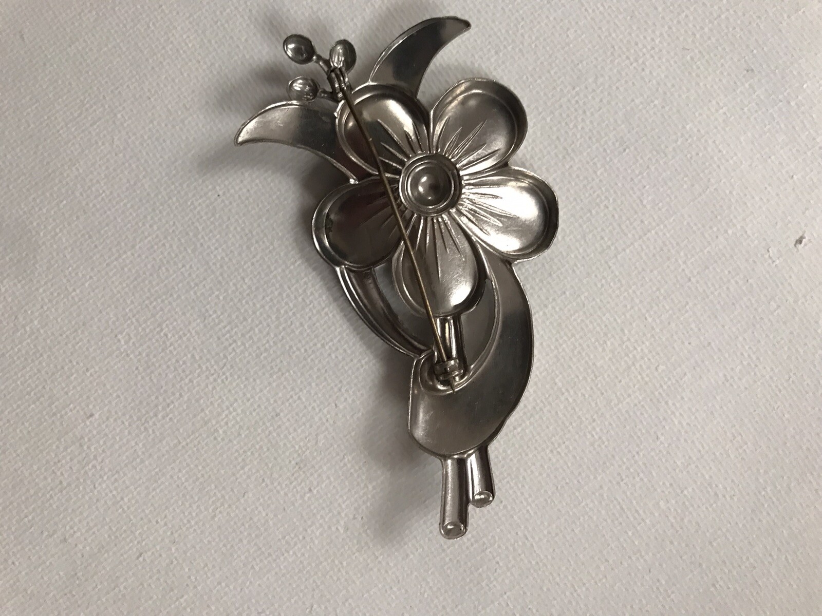 Vintage Silver Plated Brooch Pin Womens Accessories Jewelry 3”