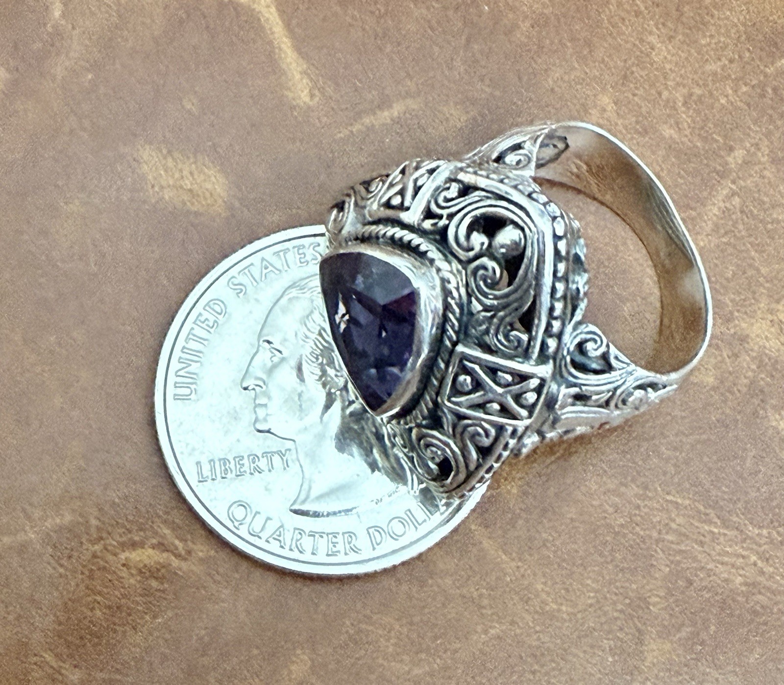 NWOT Robert Manse Amethyst “Beauty in Purple” 925 Sterling Silver Ring Size 6.26