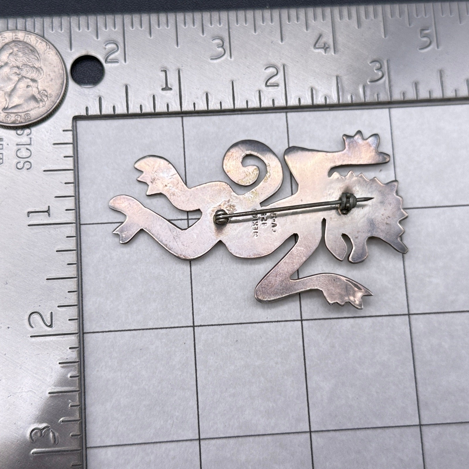 Vintage Whimsical Mystical Creature Sterling Silver Pin Brooch