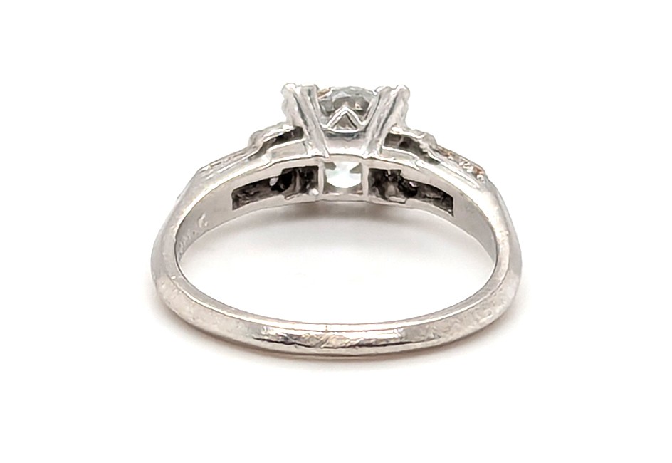 Antique Deco Diamond Engagement Ring 1ct D VS1 Ideal Platinum Genuine 1930’s
