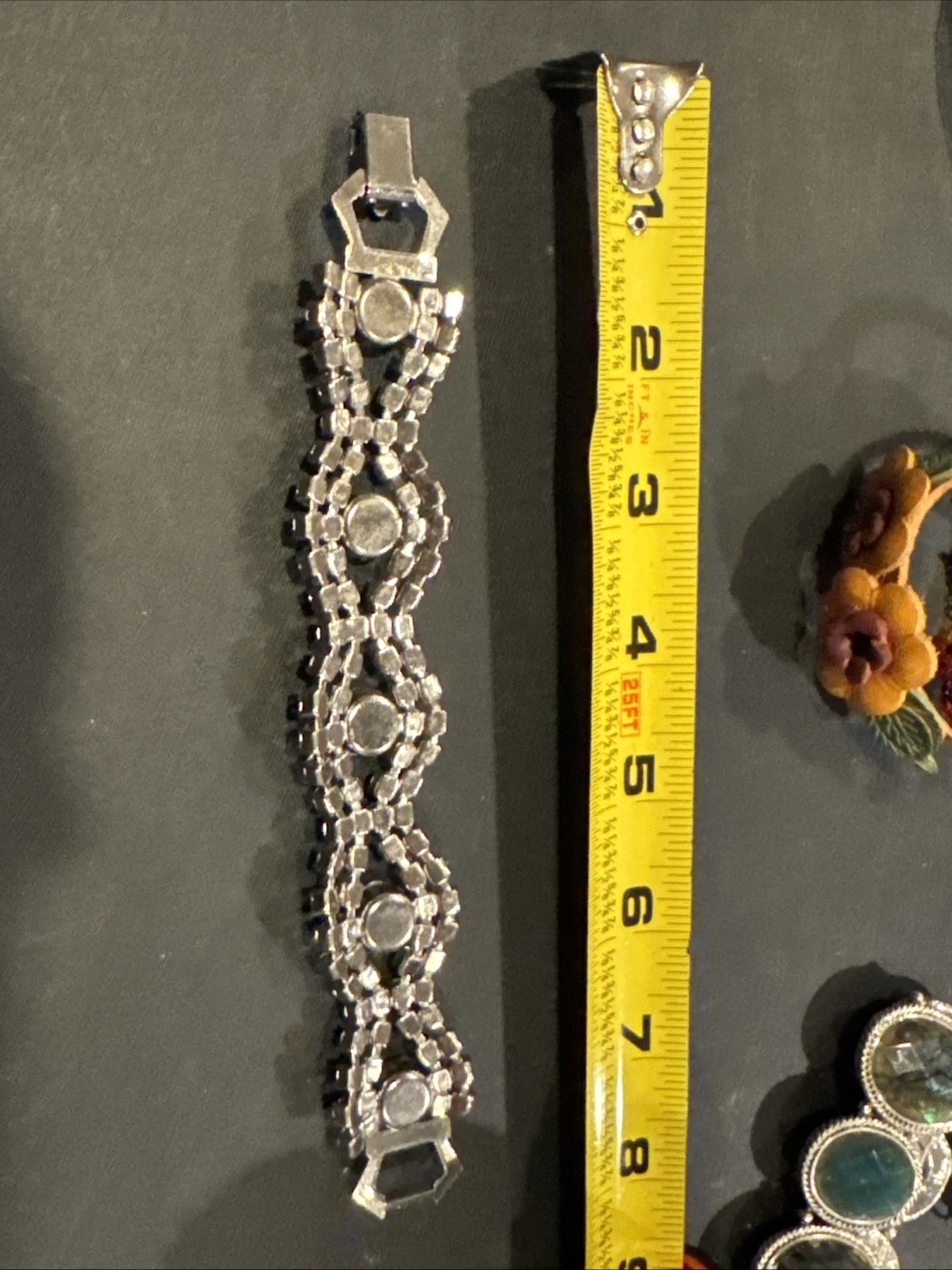 1940’s Elegant Prong-set Rhinestone Bracelet Unsigned