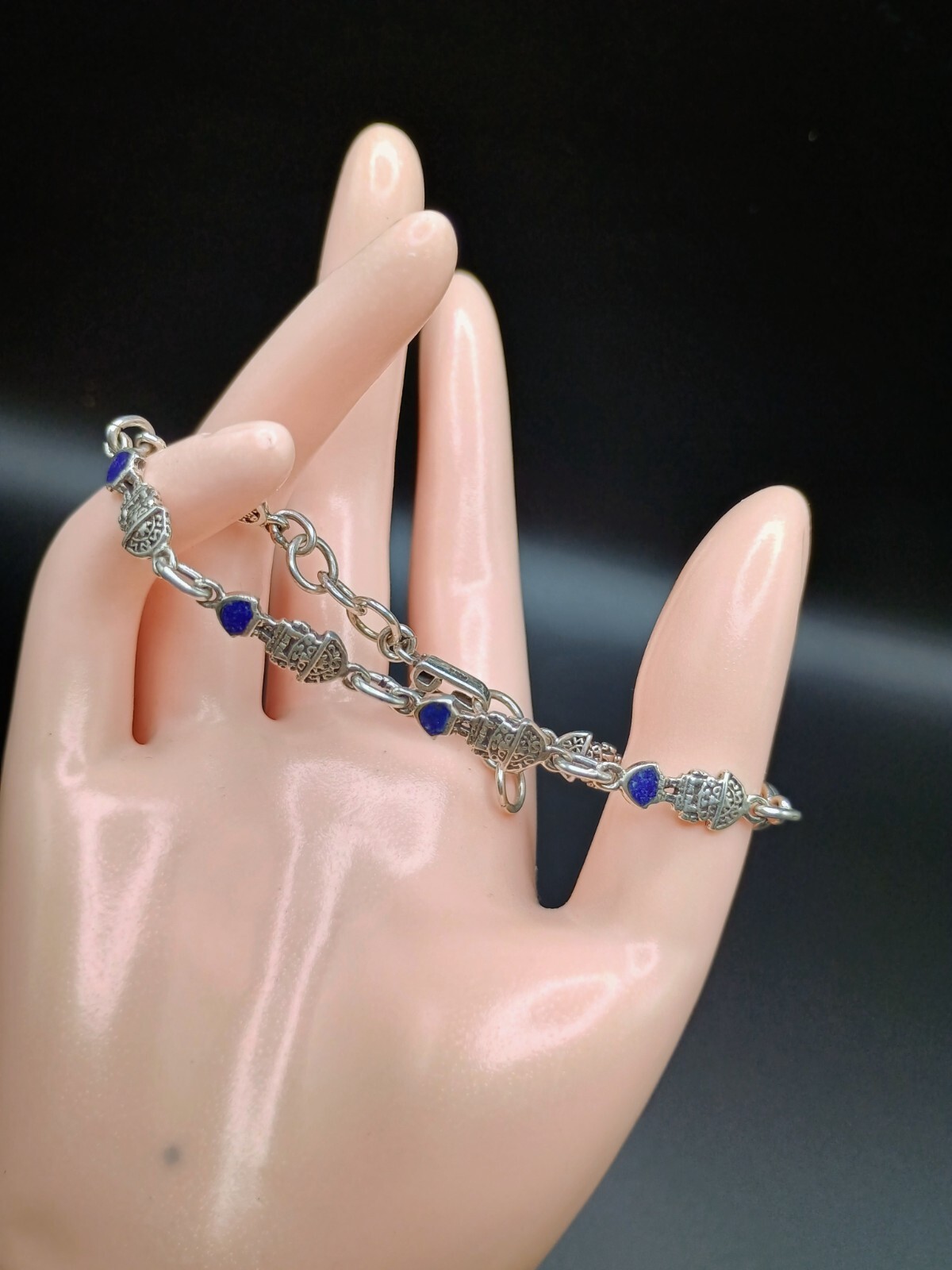 Unisex 950 Sterling Silver Tumi Bracelet from Pre-Columbian Culture
