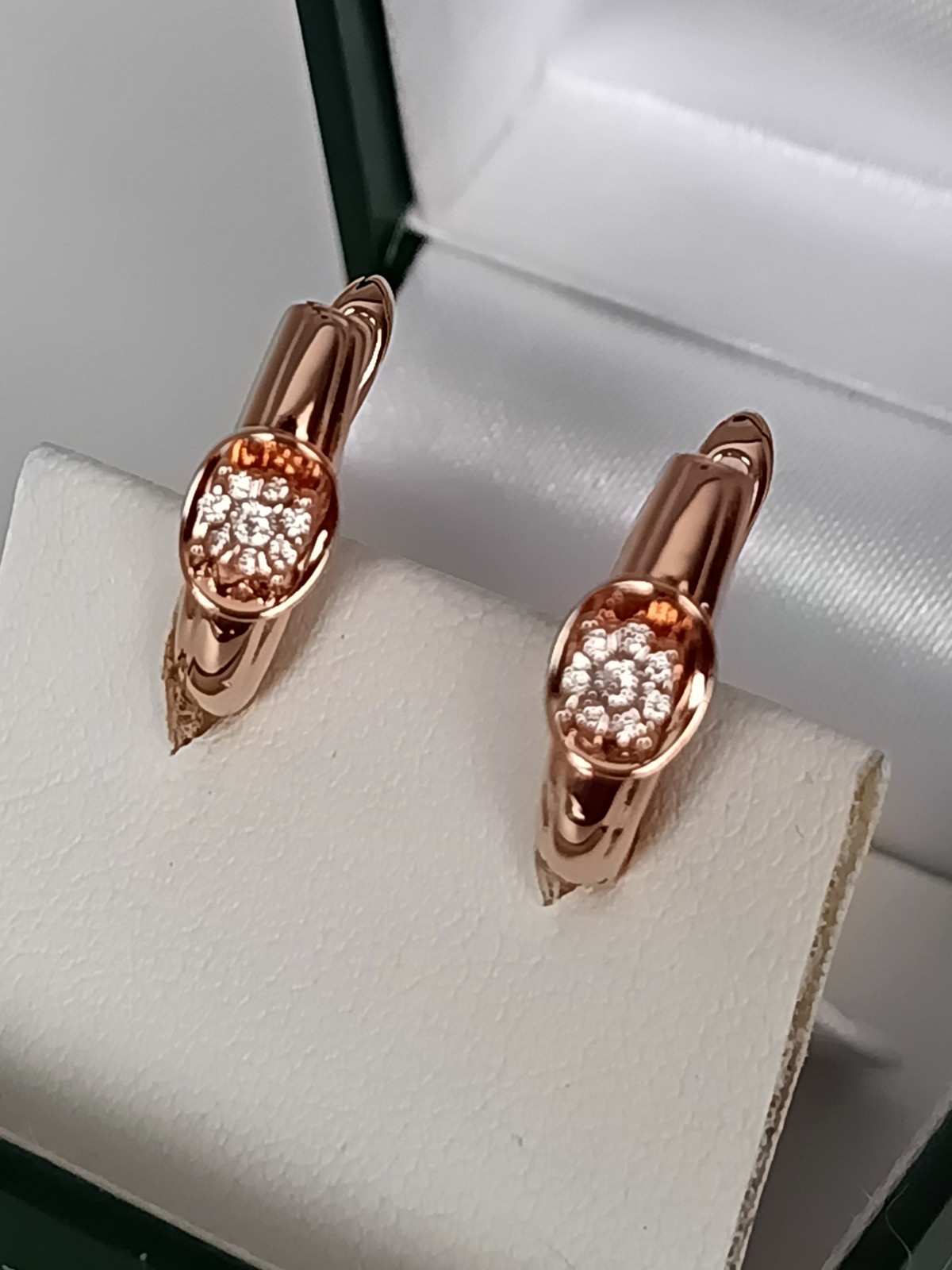 Vintage 1990-s 14 Ct Rolled Gold Zircons Earrings-Hallmarked 585 RG
