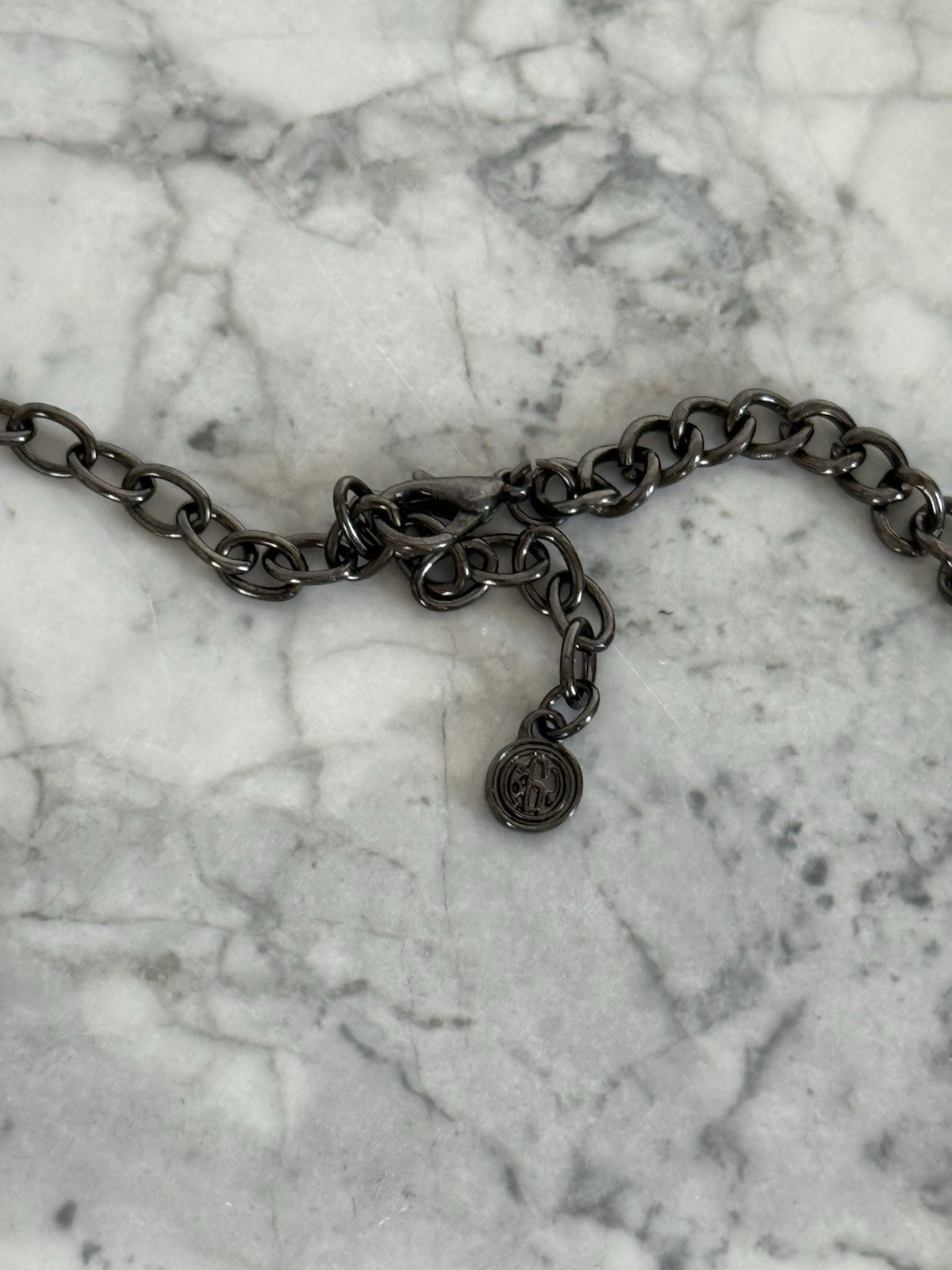 R.J. Graziano Gunmetal Chainmail Bib Statement Necklace Adjustable Collar Y2K
