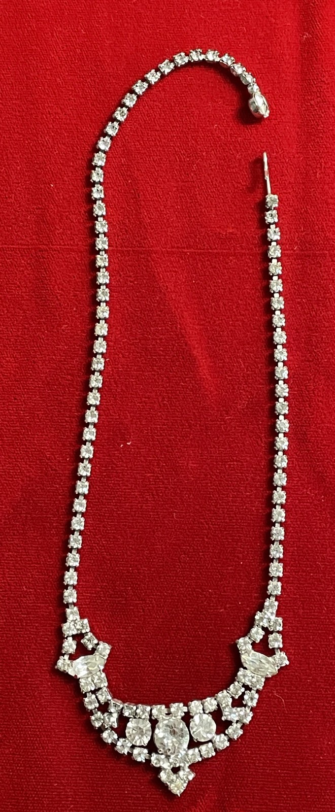 Set of Matching Rhinestone and Silver Toned Bracelet and Necklace – Very Nice!!!