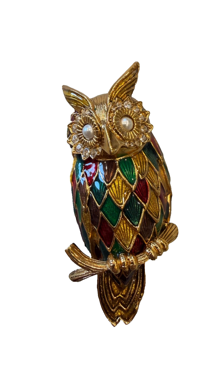 I am Edgar Berebi MY Harlequin owl PIN never worn Vintage signed Certificate .