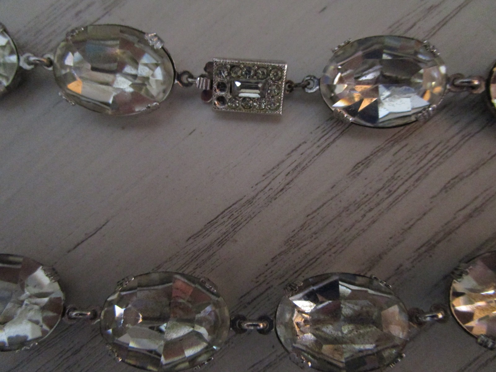 VINTAGE GORGEOUS KRAMER STERLING CRYSTAL RHINESTONE 13″ NECKLACE