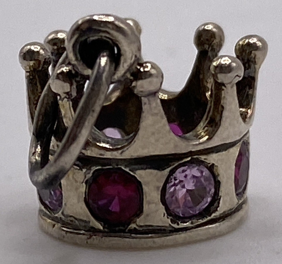 Brown County Sterling Silver Rhinestone Purple Charm 2.3g 1/2”