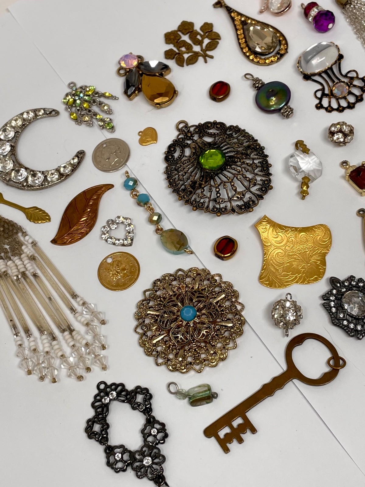 Lot Vtg & Modern Victorian Art Deco Style Pendants Findings Jewelry Craft J1