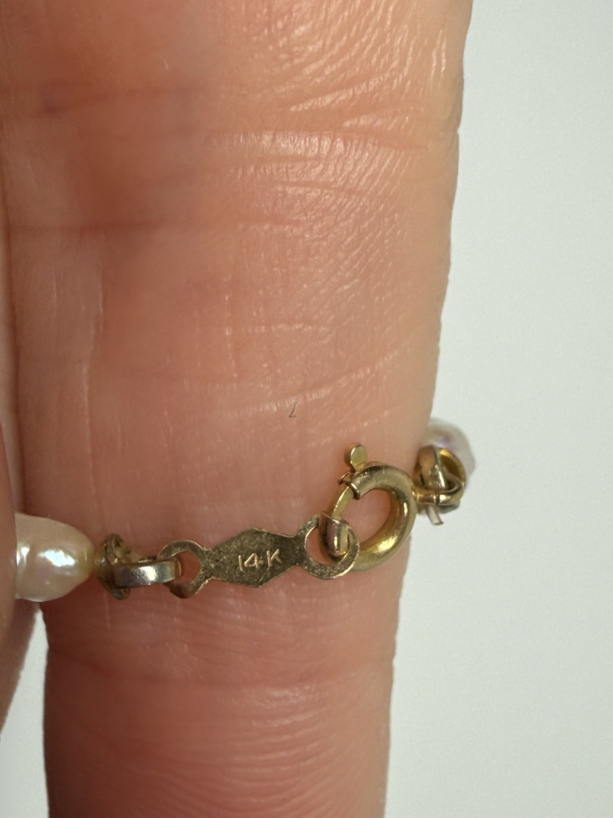 Vintage 14K Gold Freshwater Pearl Beaded 6.5” Bracelet 4mm