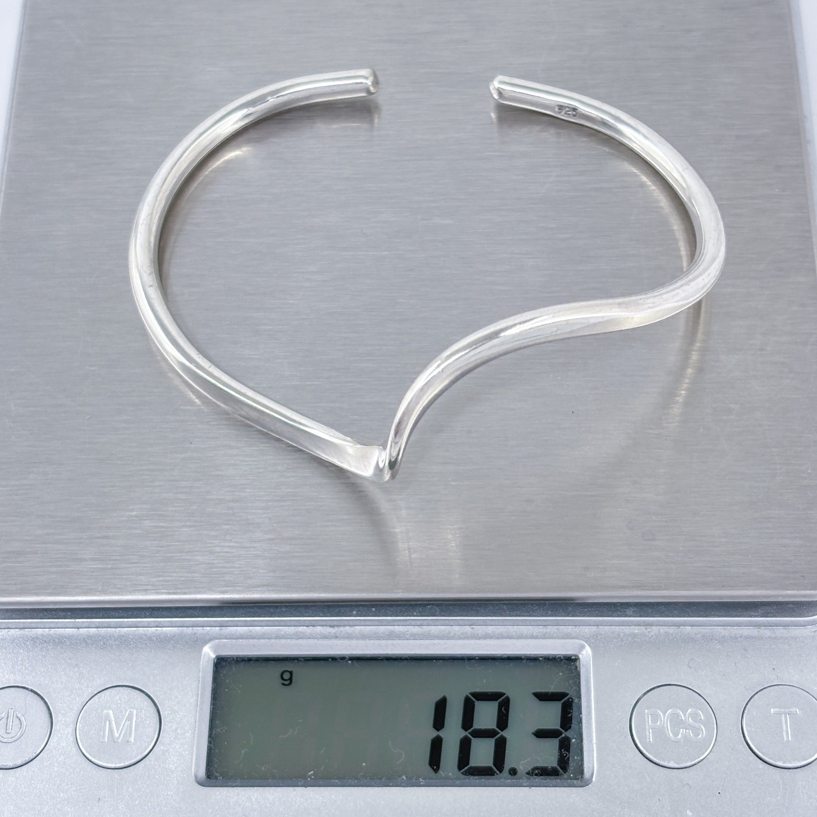 Vintage Sterling Silver 925 | Twisted Wire Cuff Bracelet | 6.75″