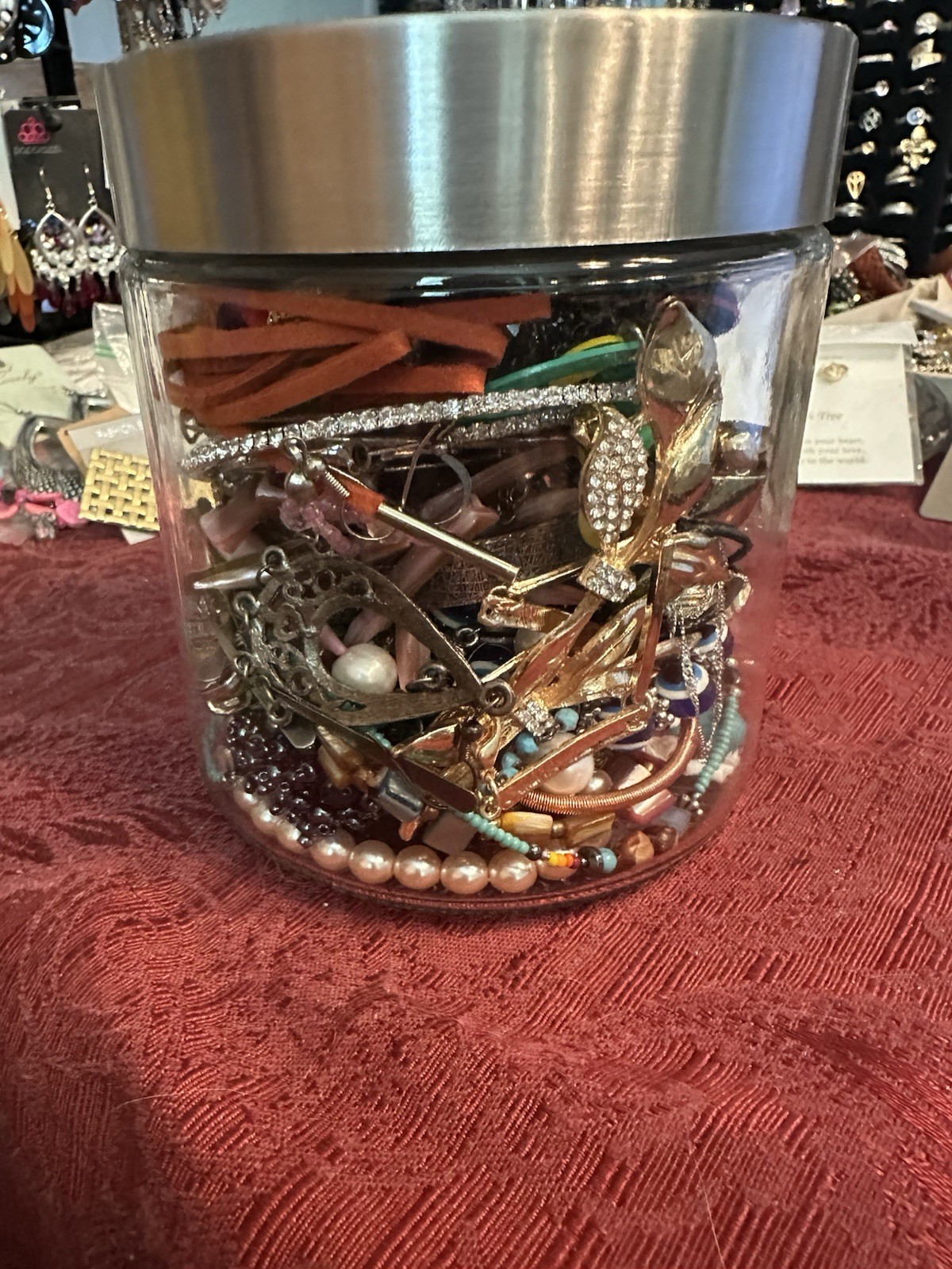 Mystery Jewelry Jar Vintage Signed Wearable Resell Gift 1970s to Current Day 1lb