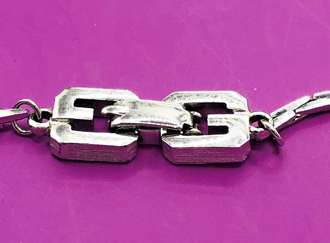 Vtg. GIVENCHY 25 In Silver Tone Chain with Sterling Silver Heart Locket.