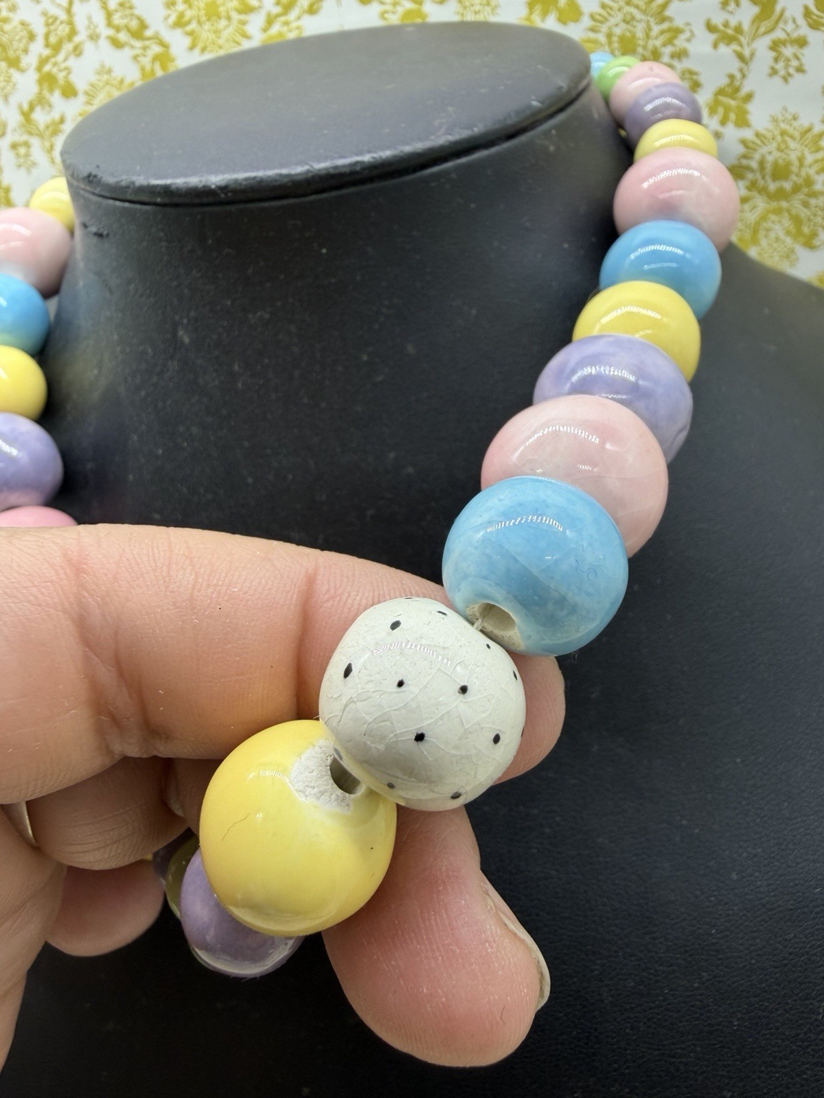 Lot Ruby z Candace Flying Colors Vtg Ceramic Necklace Bright Colors Cherries